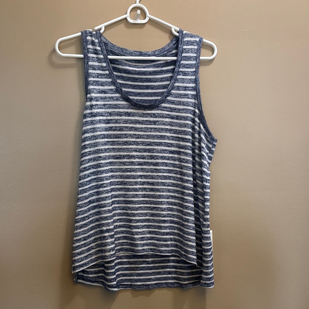 Striped Navy Blue and White Women's Tank Top